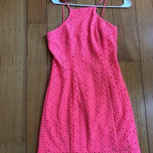 Lily Pulitzer Size S Hot Pink Lace Shift Dress